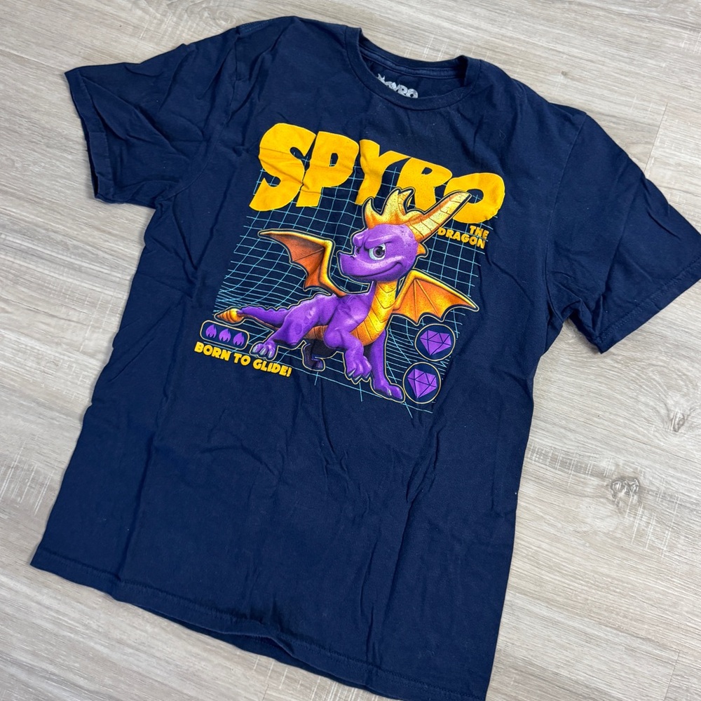Spyro Kids' Graphic T-Shirt - Navy with Purple Dragon